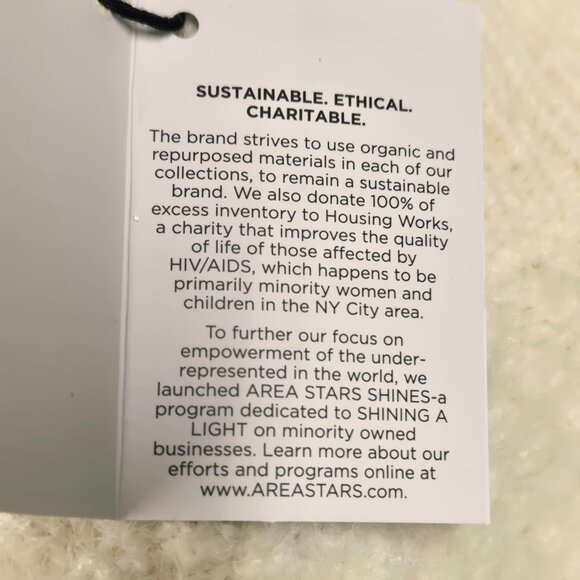 NWT AREA STARS LEILA FUZZY EYELASH DOLMAN SLEEVE IVORY CREAM SWEATER SMALL - Picture 12 of 12